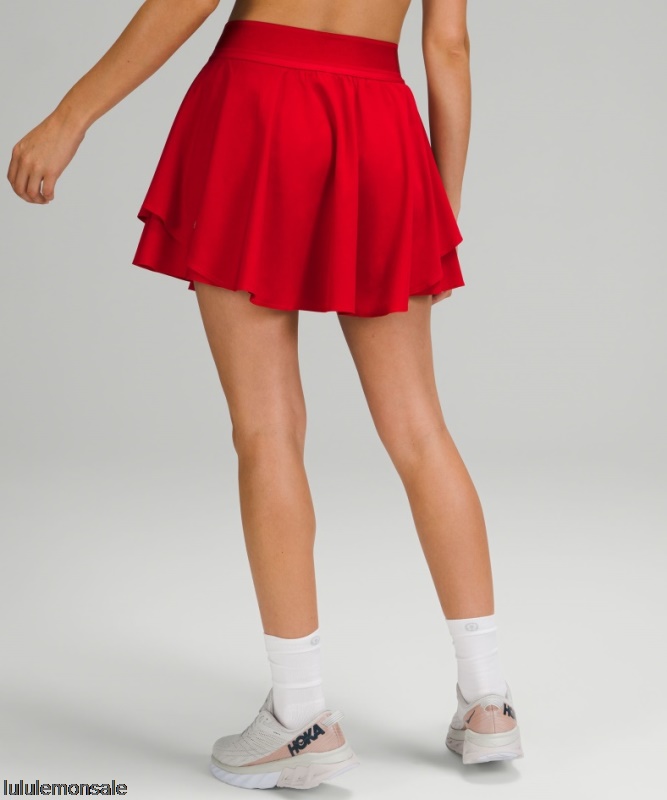 Lululemon Damen DELULU414 | Court Rival Hochhausrock Lang Dunkelrot